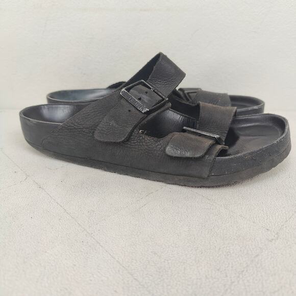 Birkenstock Arizona Exquisite Leather Slide Sandals 41 Womens‎ 10 Black Summer - Picture 1 of 8